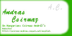andras csirmaz business card